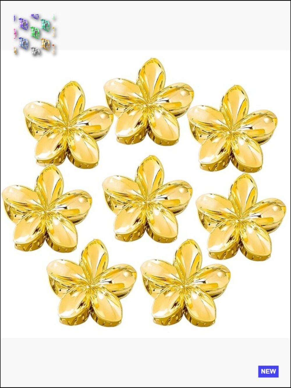 8 PC Flower Claw Hair Clips for Thick Hair Medium Size Spring Clips Set - Picture 1 of 6